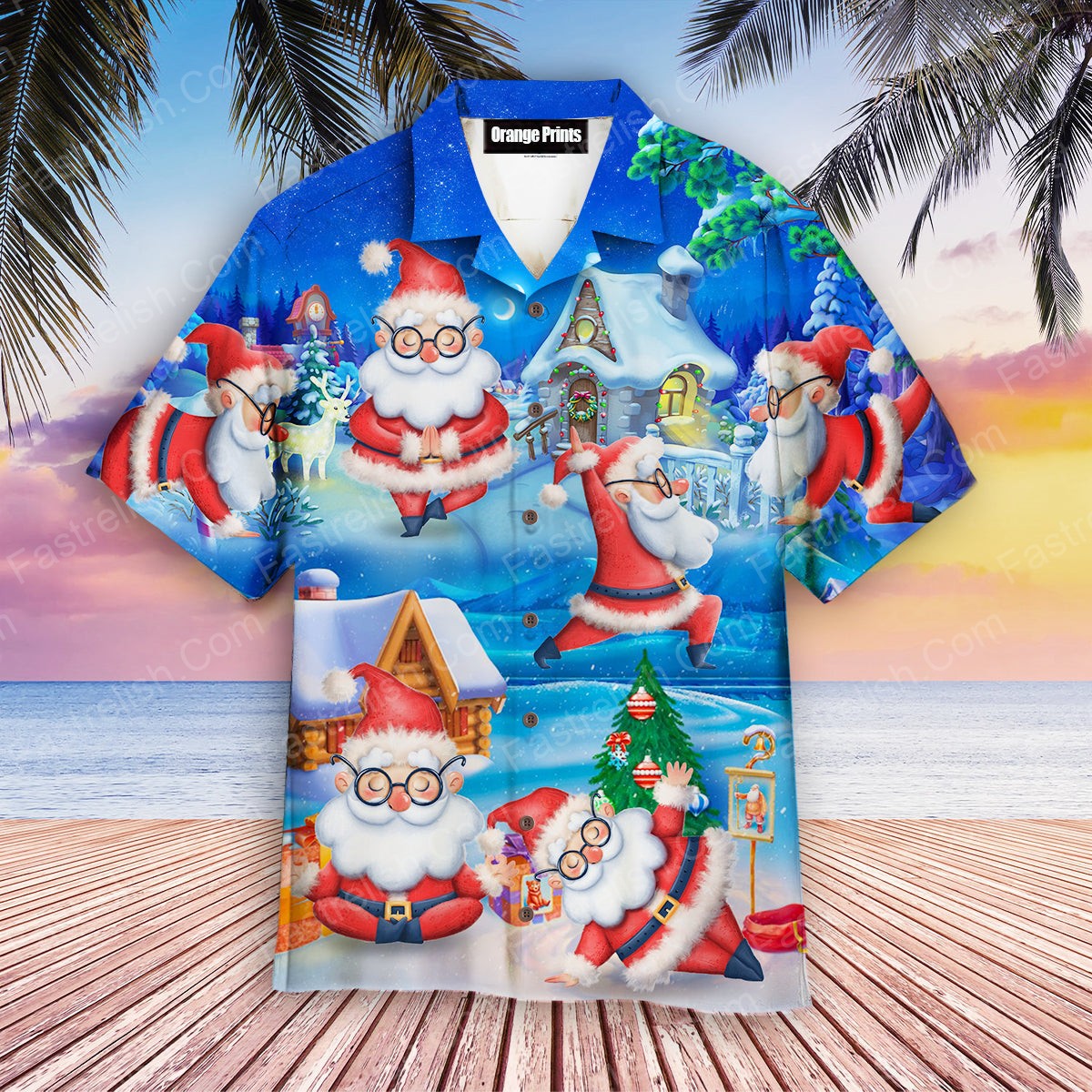 Santa Yoga Merry Christmas Hawaiian Shirts WT4081