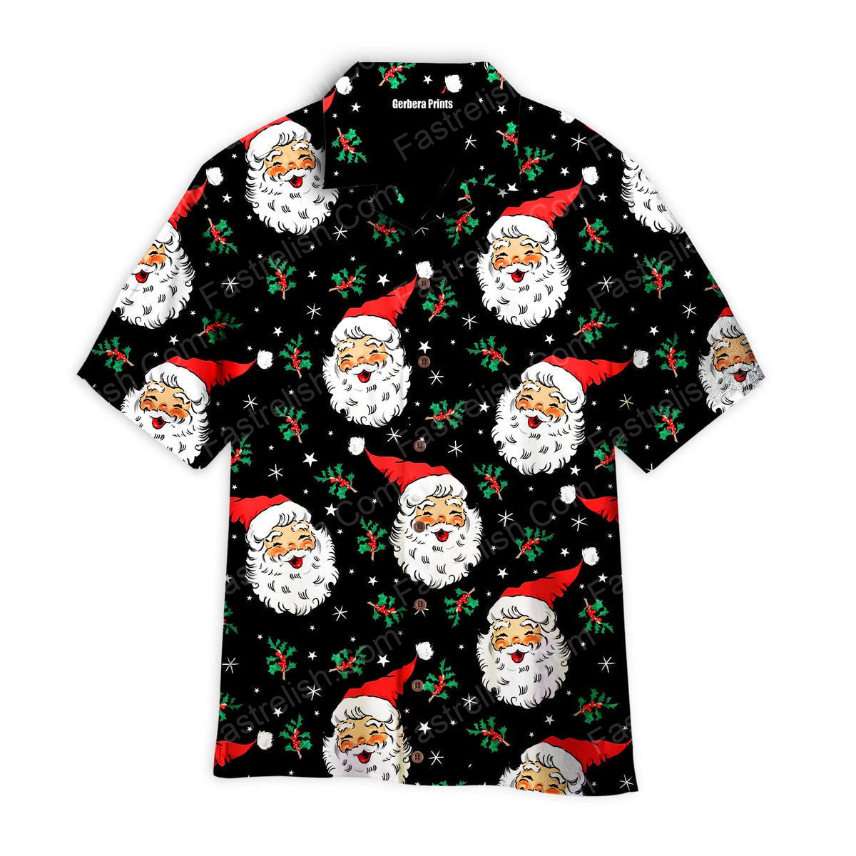 Santa Holly Snow Flakes Joyful Christmas Pattern Hawaiian Shirts WT7496