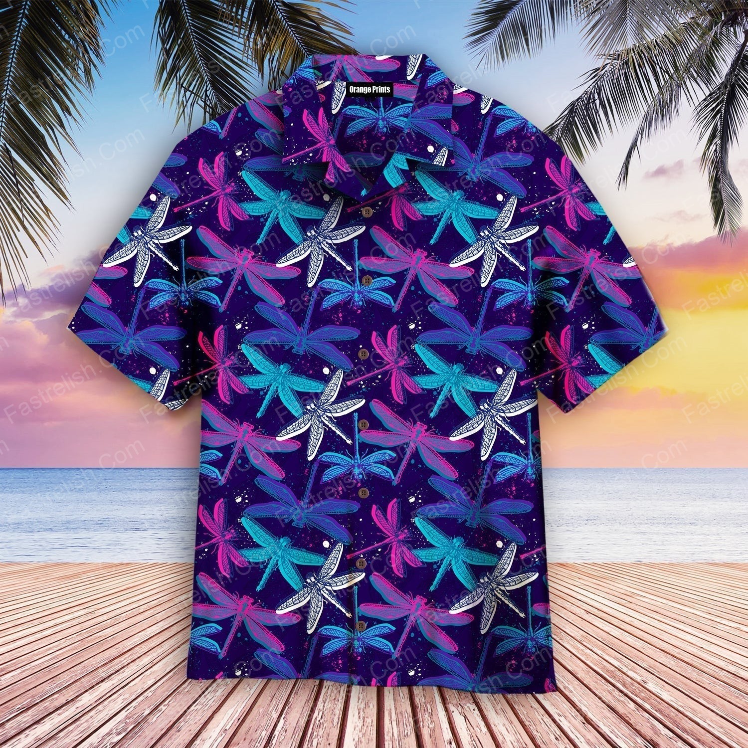 Dragonfly Neon Hawaiian Shirts WT6485