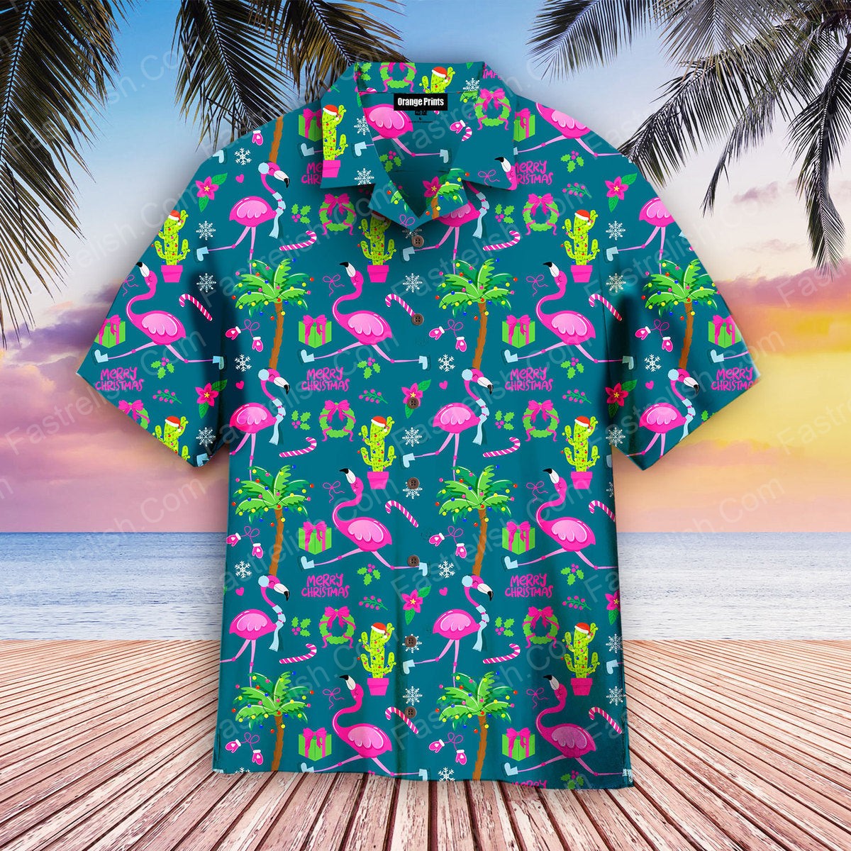 Santa Flamingo Christmas Hawaiian Shirts WT6525