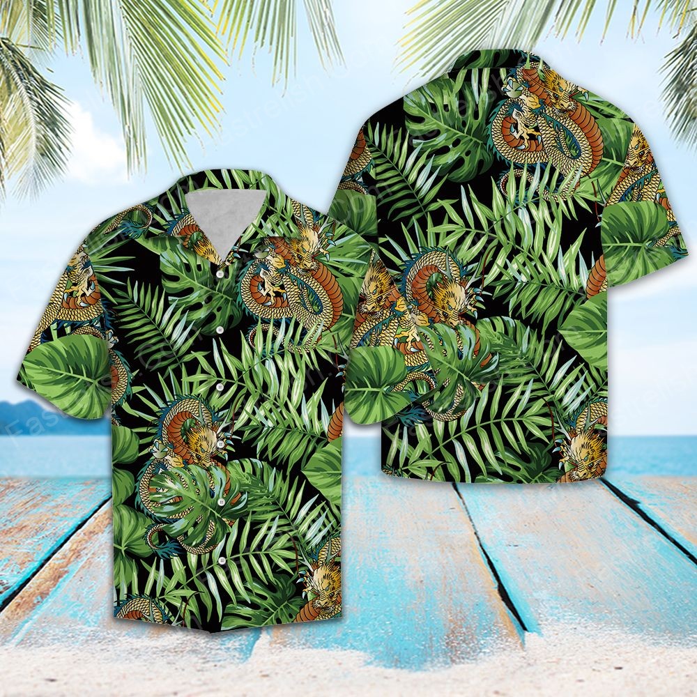 Dragon Green Tropical Hawaiian Shirts HL1540