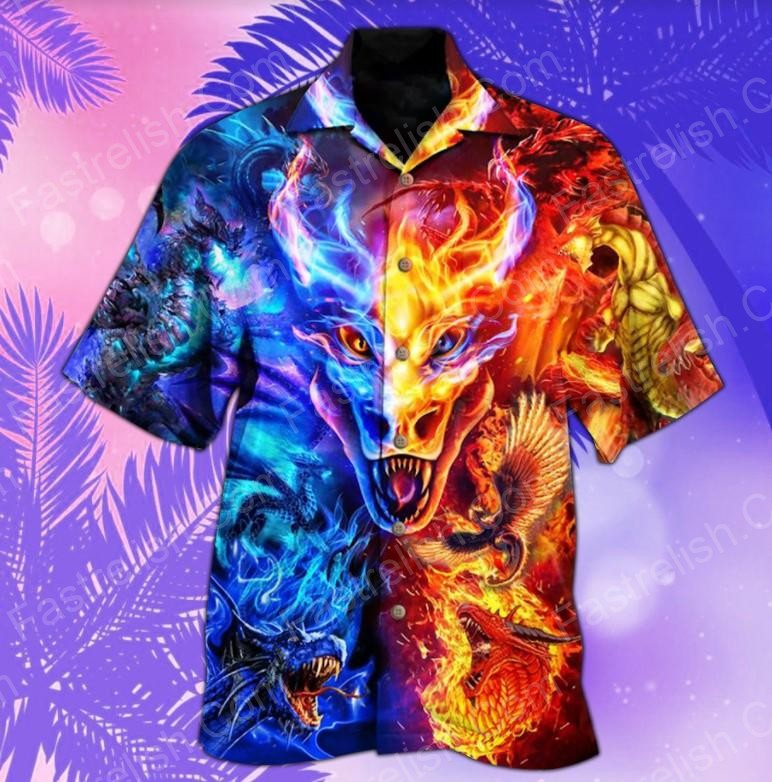 Dragon Fire And Water Hawaiian Shirts HW8718
