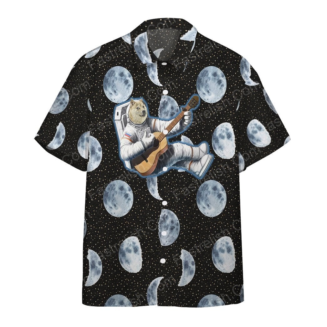 Doge Astronaut Playing Guitar Hawaiian Shirts HL1291