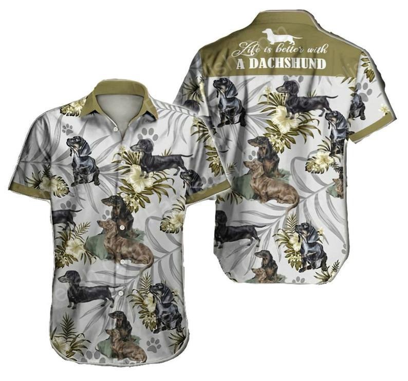 Dachshund Dog Tropical Hawaiian Shirts HW6941
