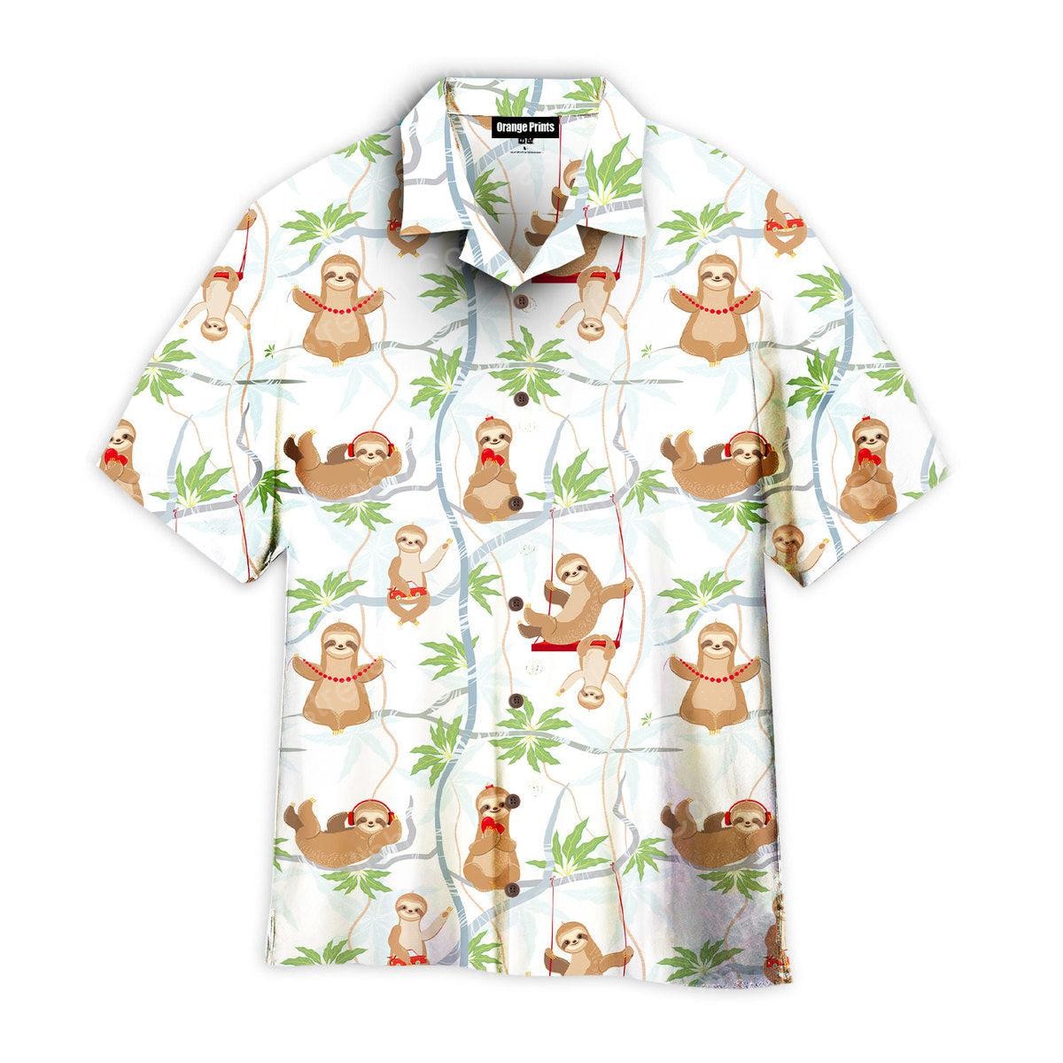 Cute Sloths Having Fun On The Trees Hawaiian Shirts WT6818