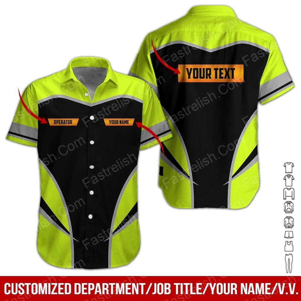 Custom Text Green Heavy Equipment Name September Guy Custom Name Hawaiian Shirts HN1288