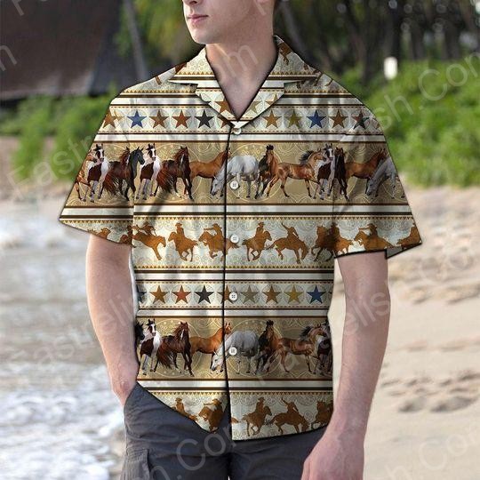 Cowboy Wild Horse Multicolor Hawaiian Shirts HW8131