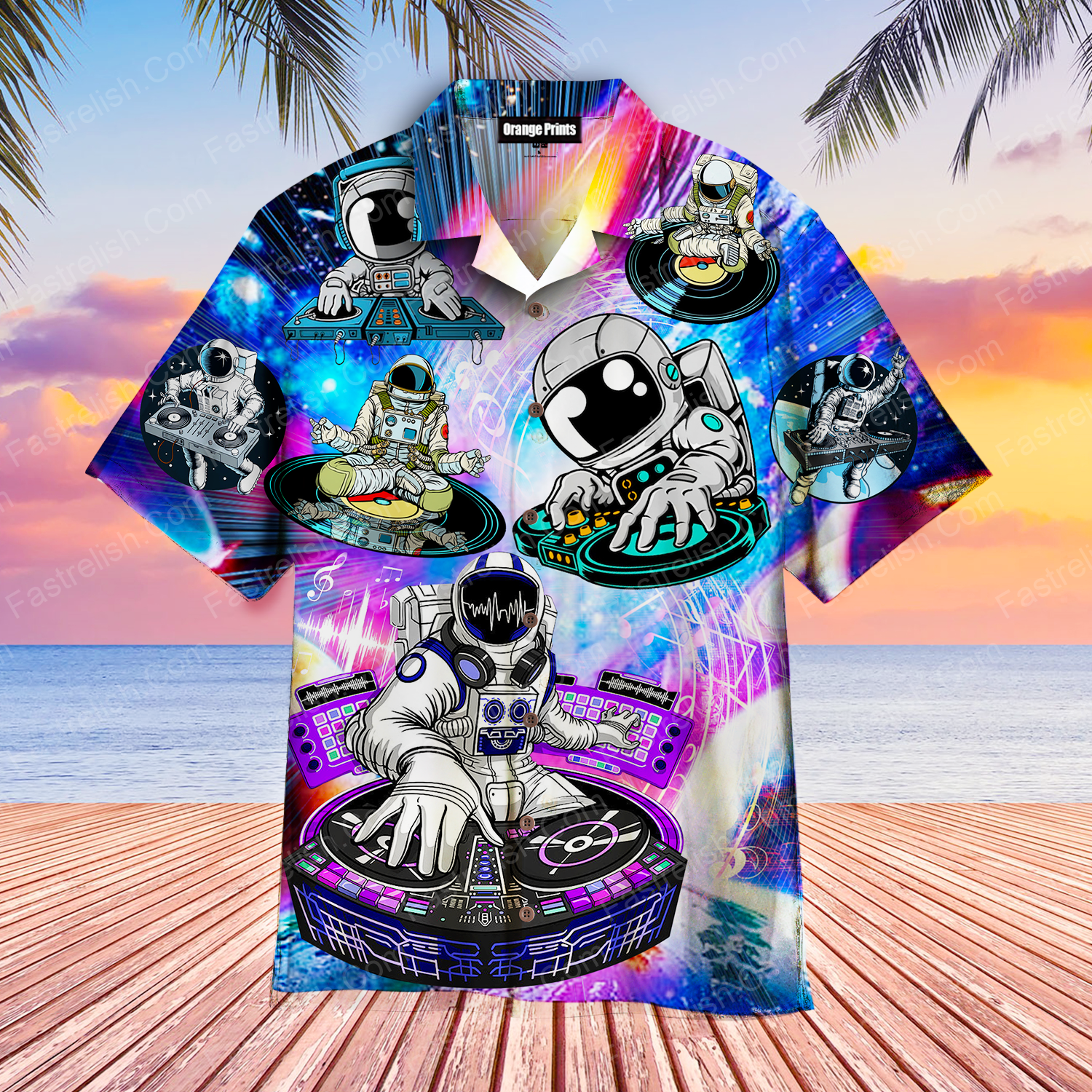 Cool Astronaut DJ Music Party Hawaiian Shirts WT9009