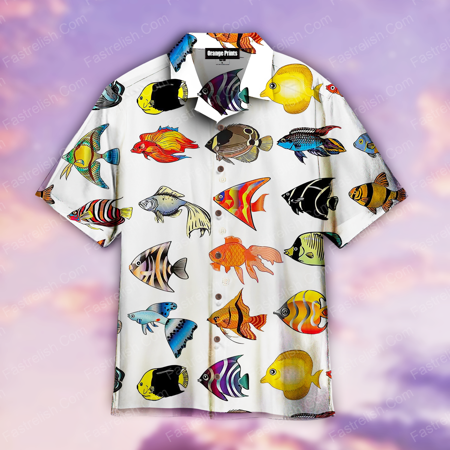 Colorful Tropical Fishes Art Hawaiian Shirts WT5836