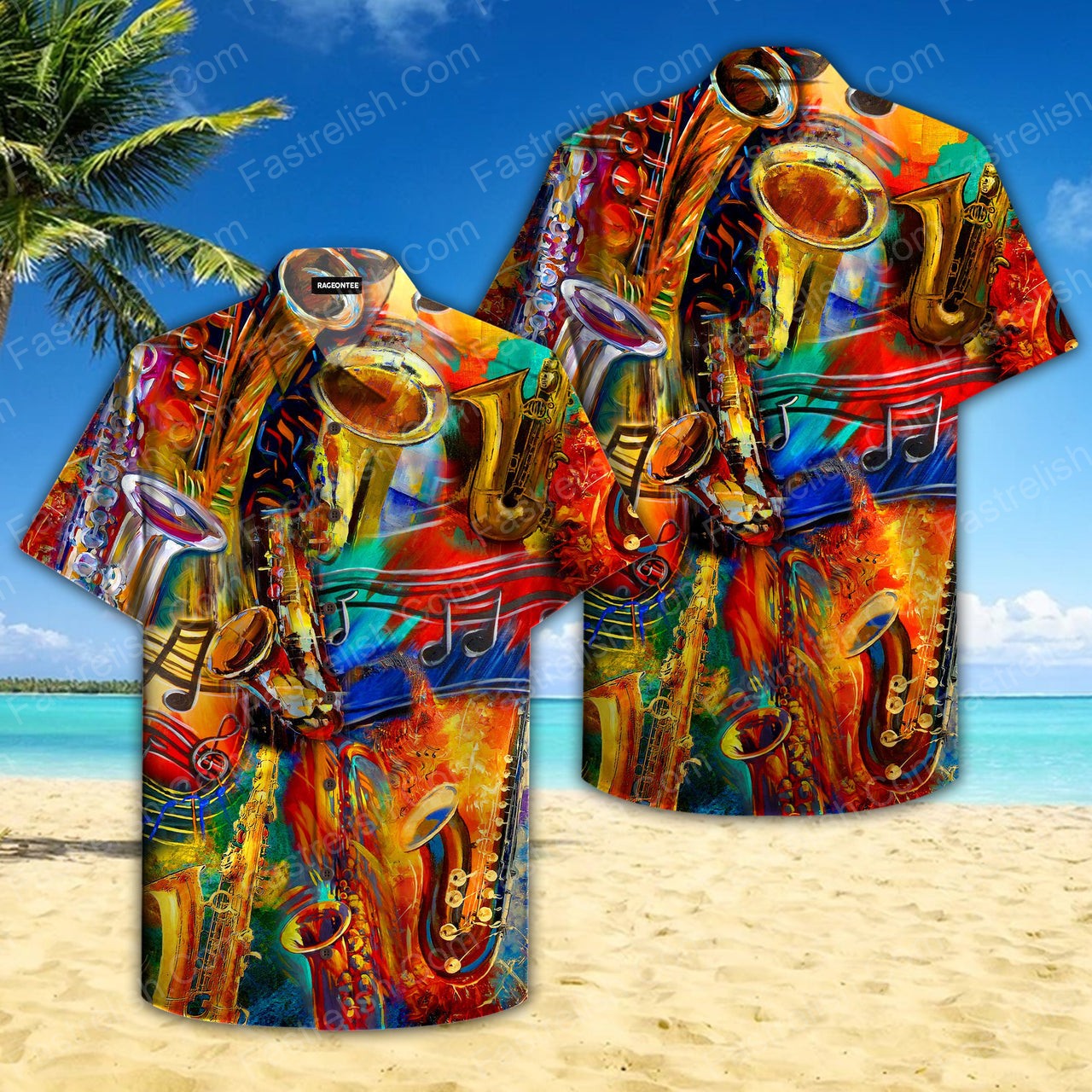 Colorful Saxophone Music Hawaiian Shirts HW4728