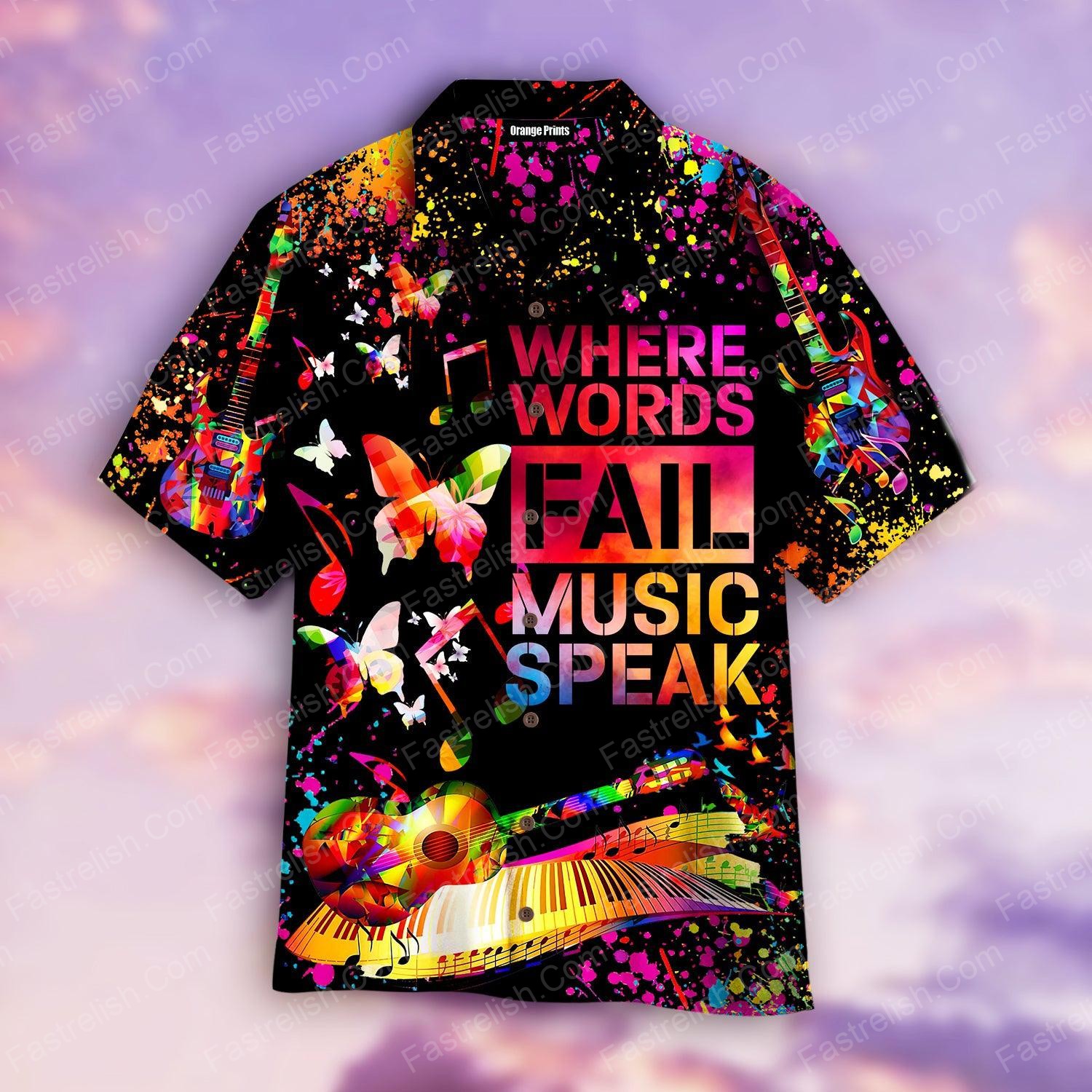 Colorful Music Speaks Hawaiian Shirts WT9028