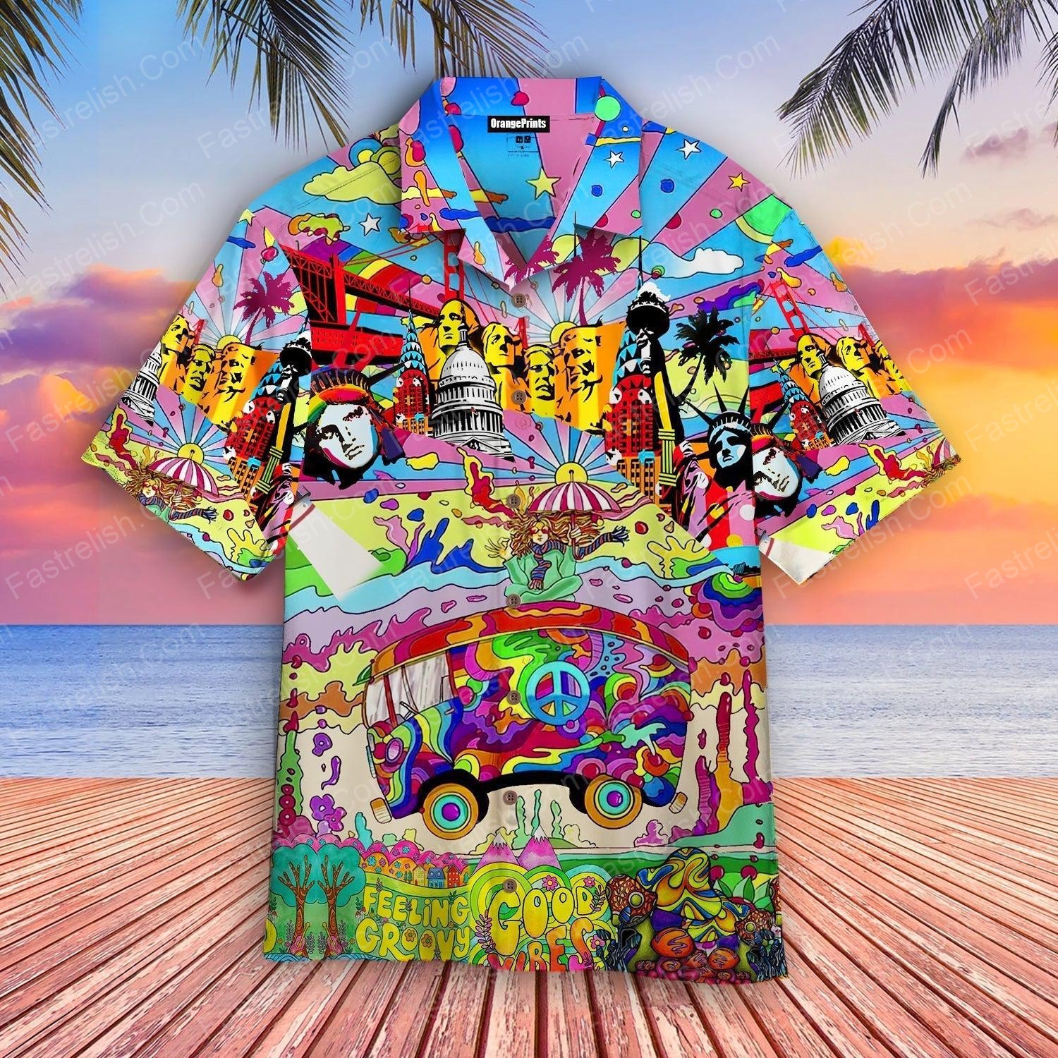 Colorful Hippie Feeling Groovy Hawaiian Shirts HW3731