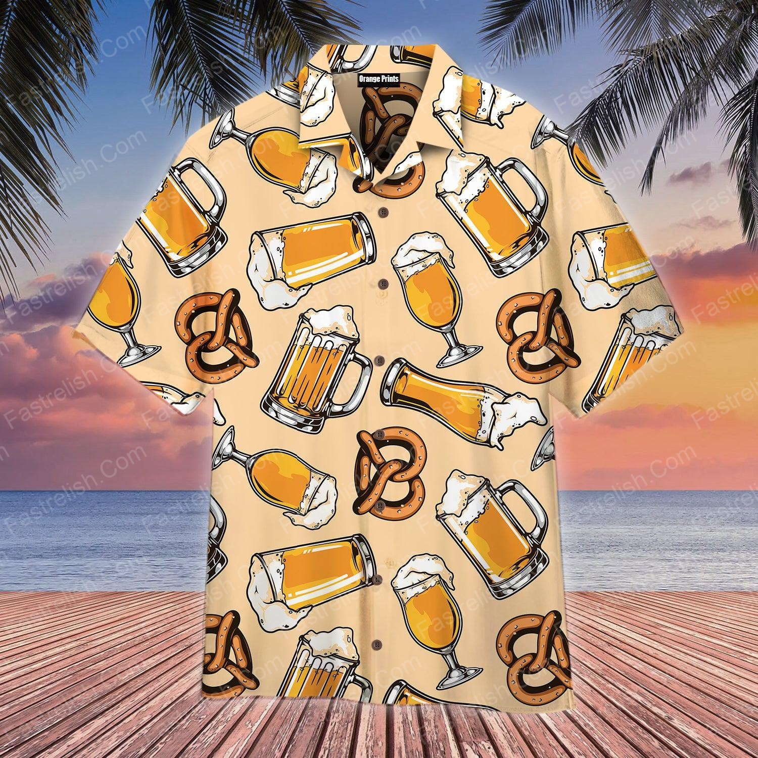 Colorful Glasses Cups And Mugs Of Beer Hawaiian Shirts WT1890