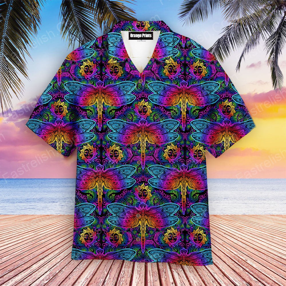 Colorful Dragonfly Mandala Hawaiian Shirts WT6637