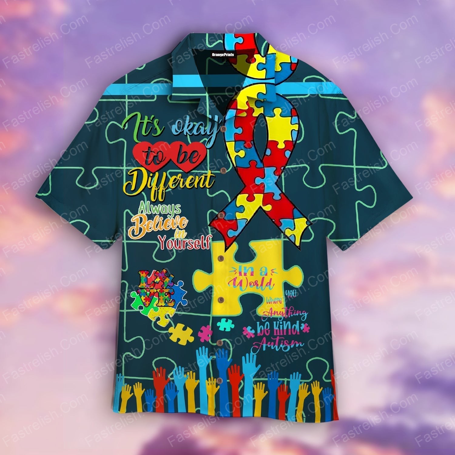 Colorful Autism Awareness Hawaiian Shirts WT6013