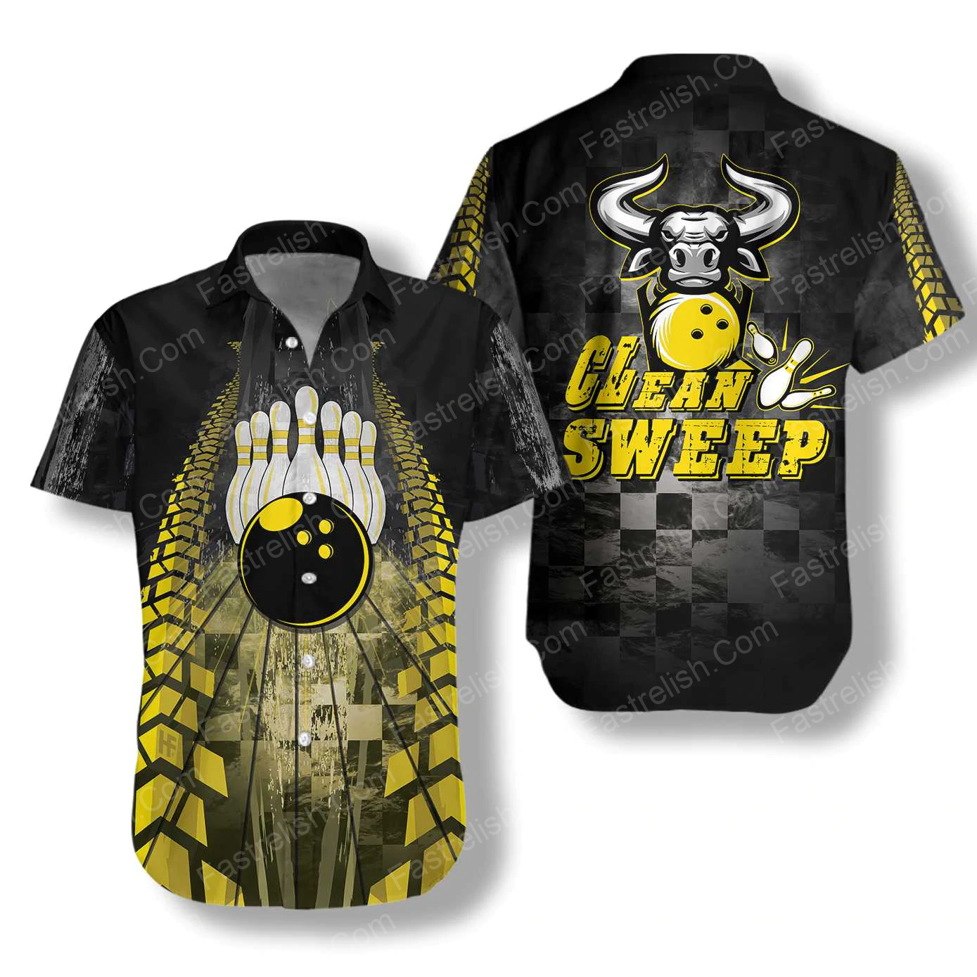 Clean Sweep Bowling Bull Hawaiian Shirts HL2103