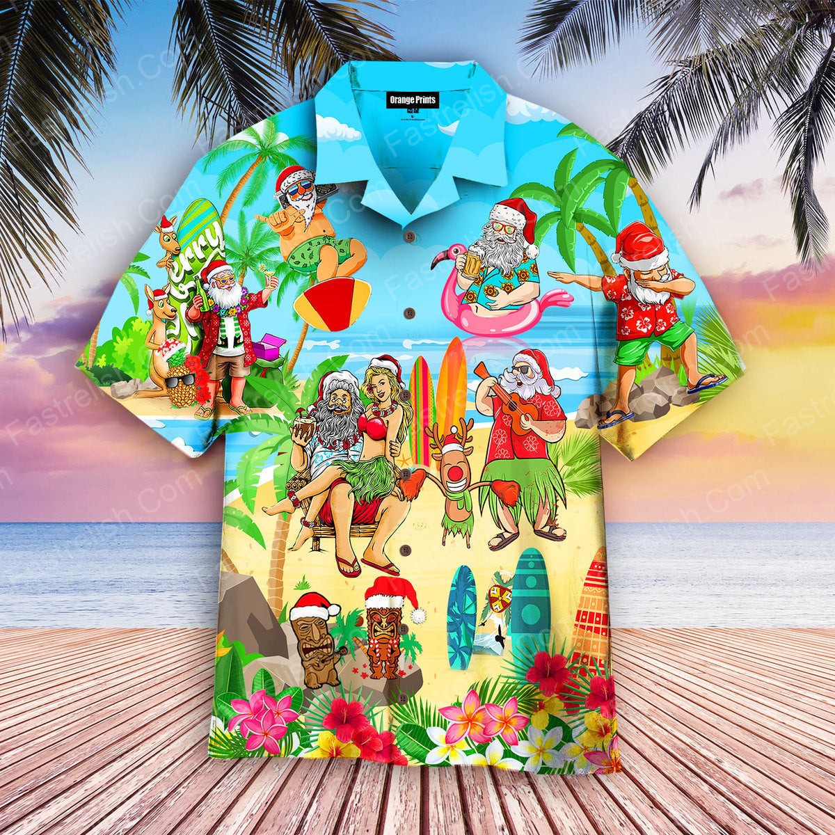 Christmas Mele Kalikimaka From Hawaii Hawaiian Shirts WT9056
