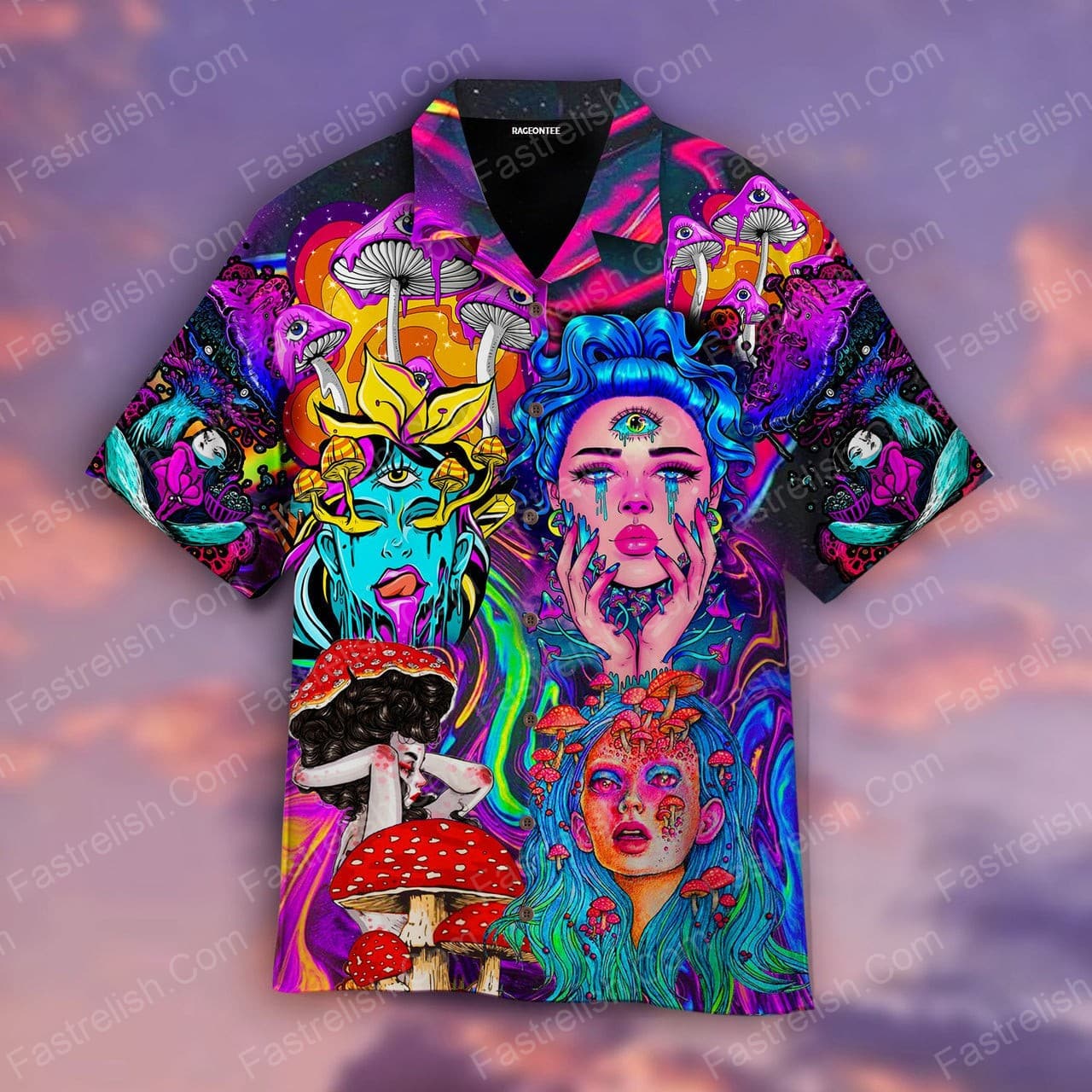 Beauty Psychic Hippies Mushroom Hawaiian Shirts WT1405