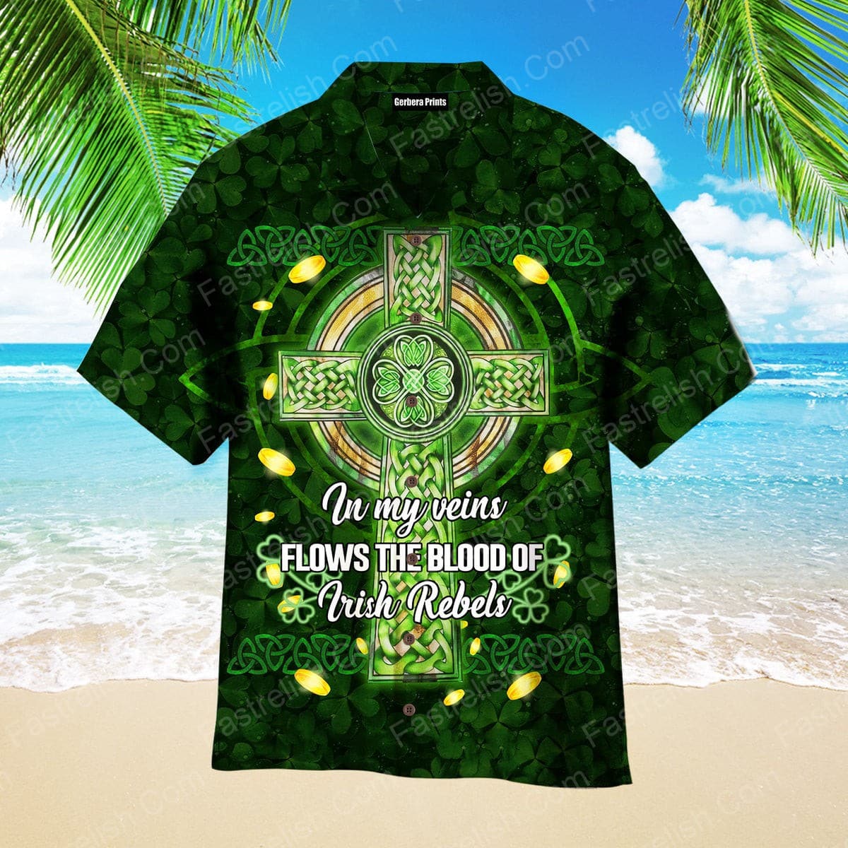 Beautiful Celtic Cross Hawaiian Shirts WH1075