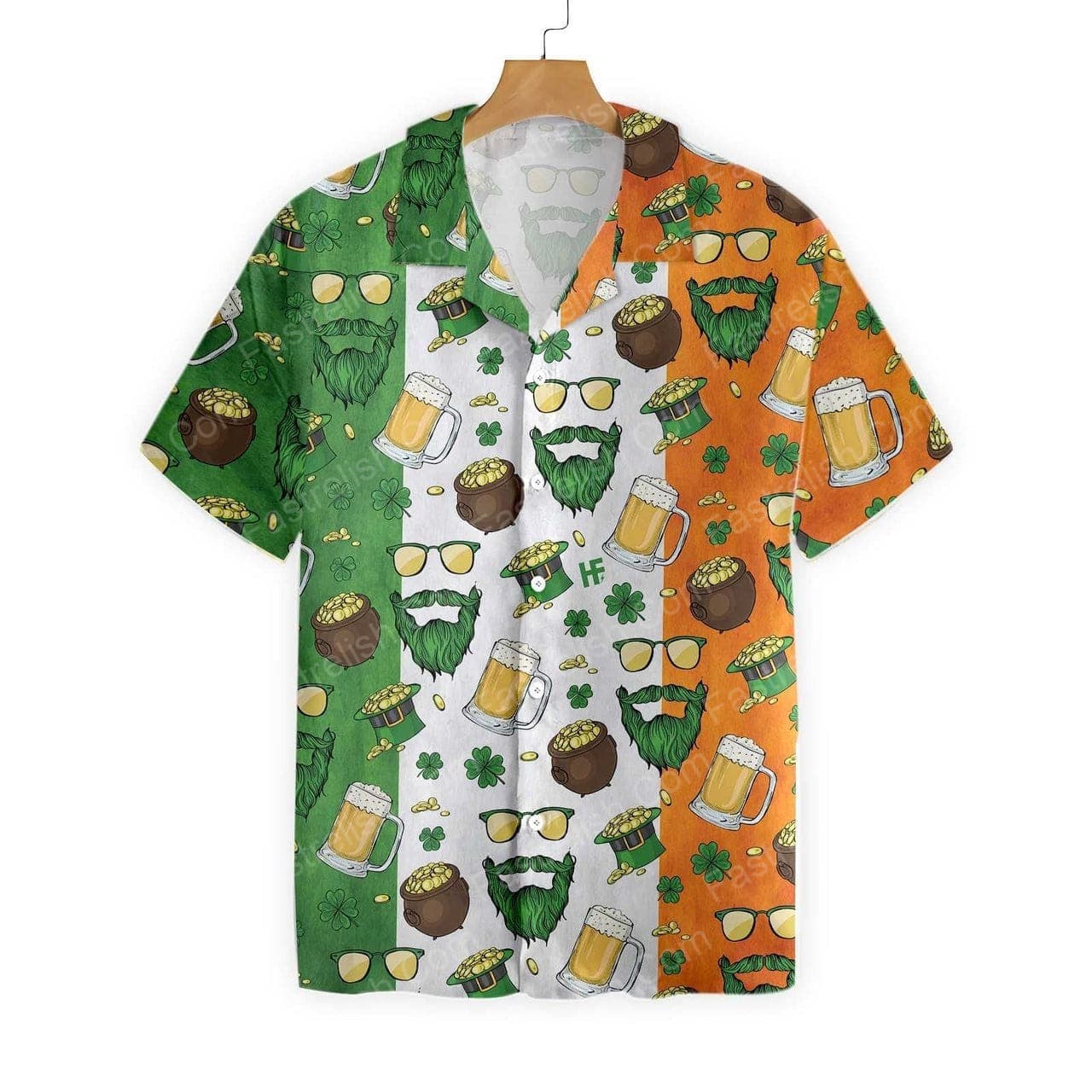 Beard Saint  Patrick’sDay Seamless Pattern Hawaiian Shirts HL1636