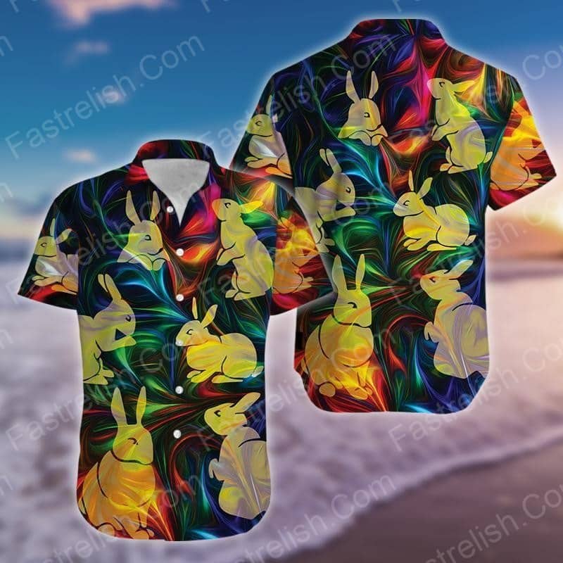 Beach Colorful Easter Bunny Hawaiian Shirts HL2058