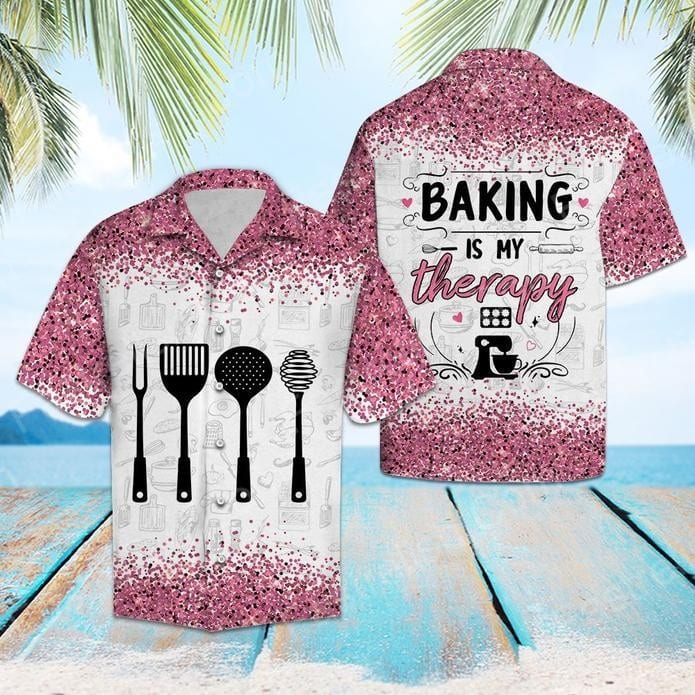 Baking Is My Therapy Aloha Hawaiian Shirts HW5751