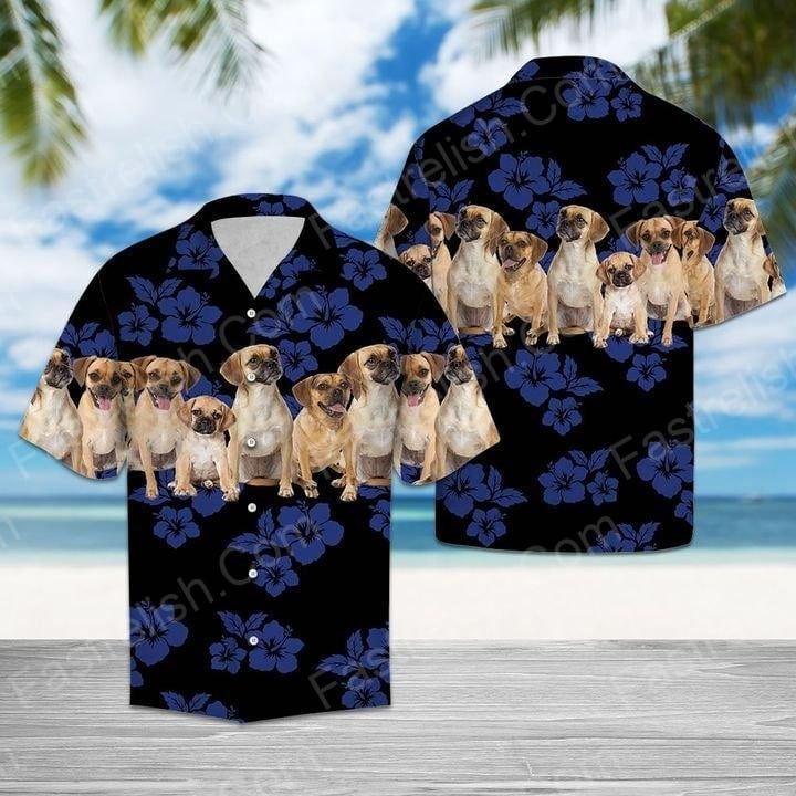 Awesome Puggle Aloha Hawaiian Shirts HW1587