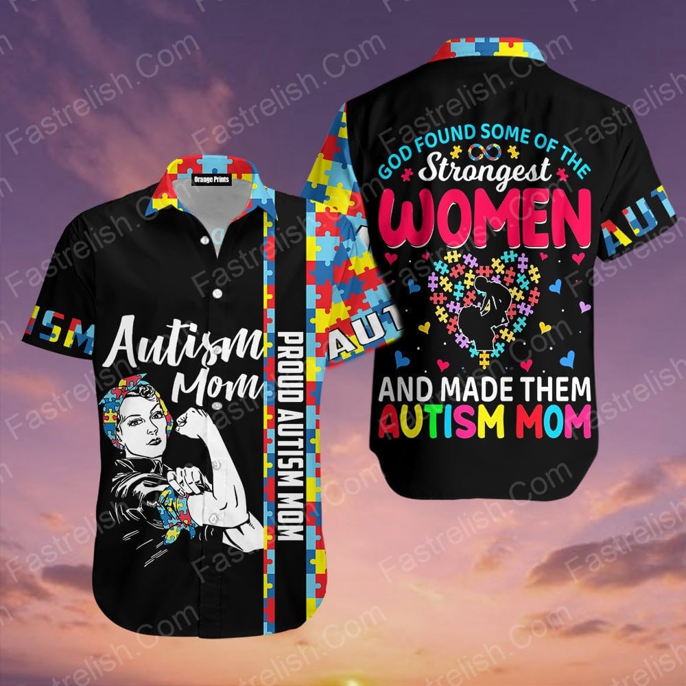 Autism Stronger Mom Aloha Hawaiian Shirts For Men And Women | WT1191