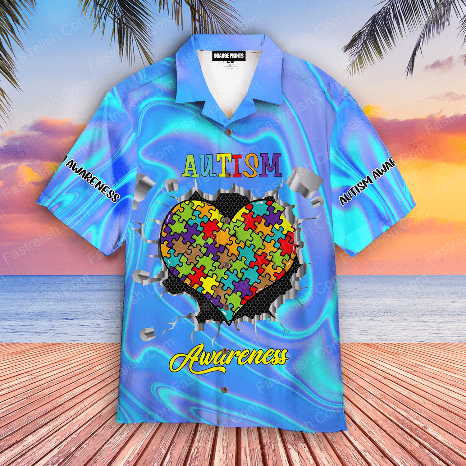 Autism Love Aloha Hawaiian Shirts For Men And Women | WT5981