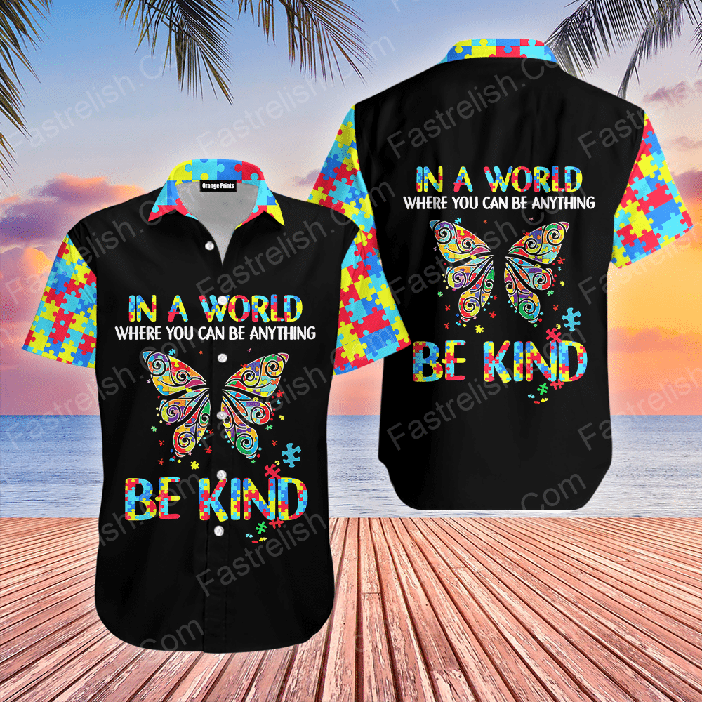 Autism Be Kind Aloha Hawaiian Shirts WT5202