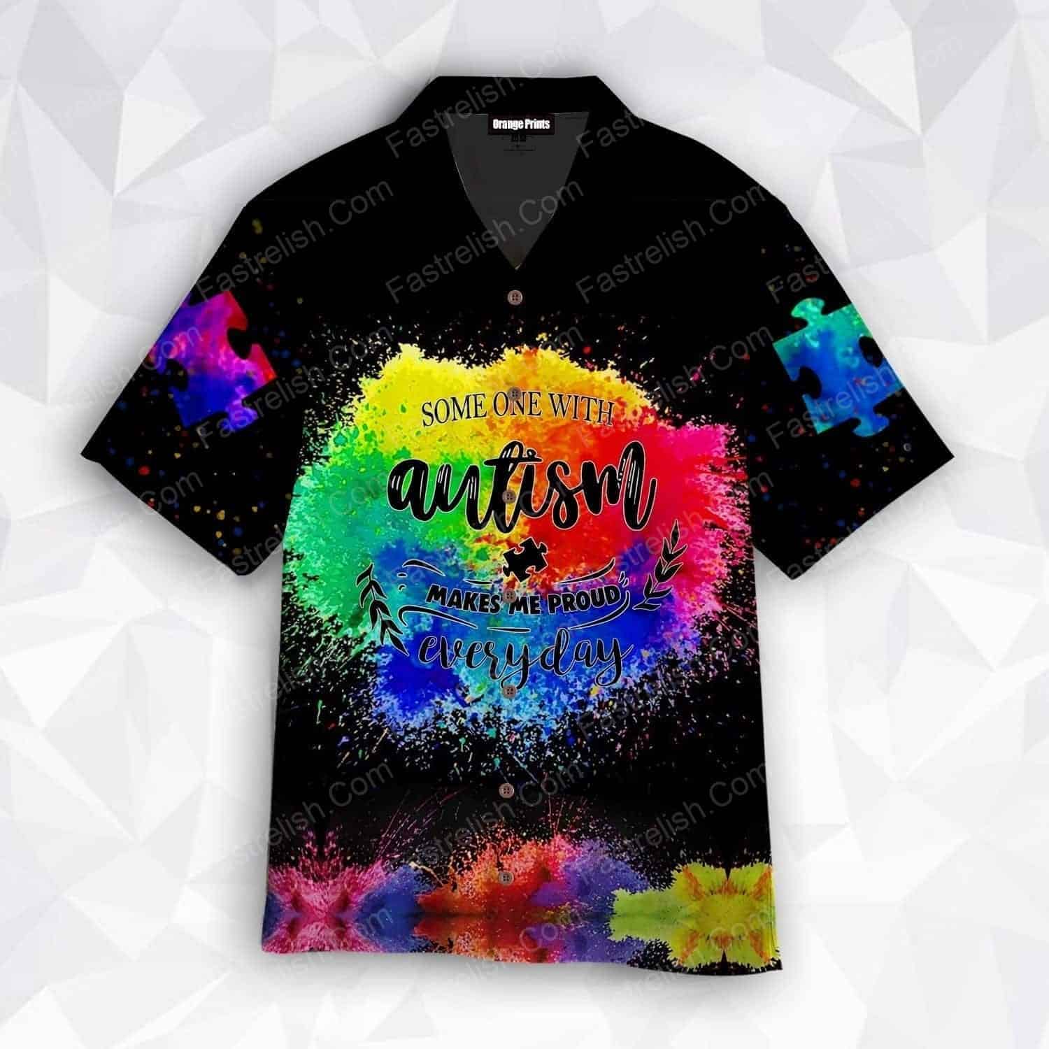 Autism Awareness Proud Of You Rainbow Aloha Hawaiian Shirts For Men And Women | WT5517