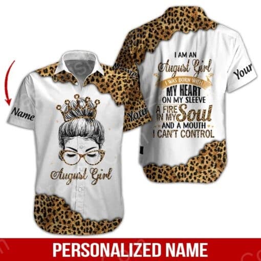 August Girl Custom Name Aloha Hawaiian Shirts HN1780