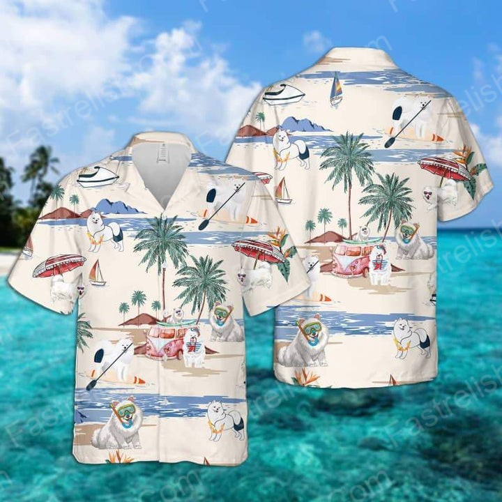 Samoyed Summer Beach Hawaiian Shirts HL2183