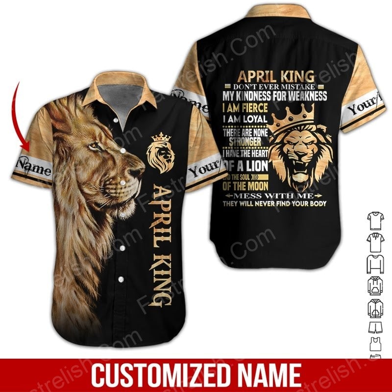 April King Custom Name Aloha Hawaiian Shirts HN1557