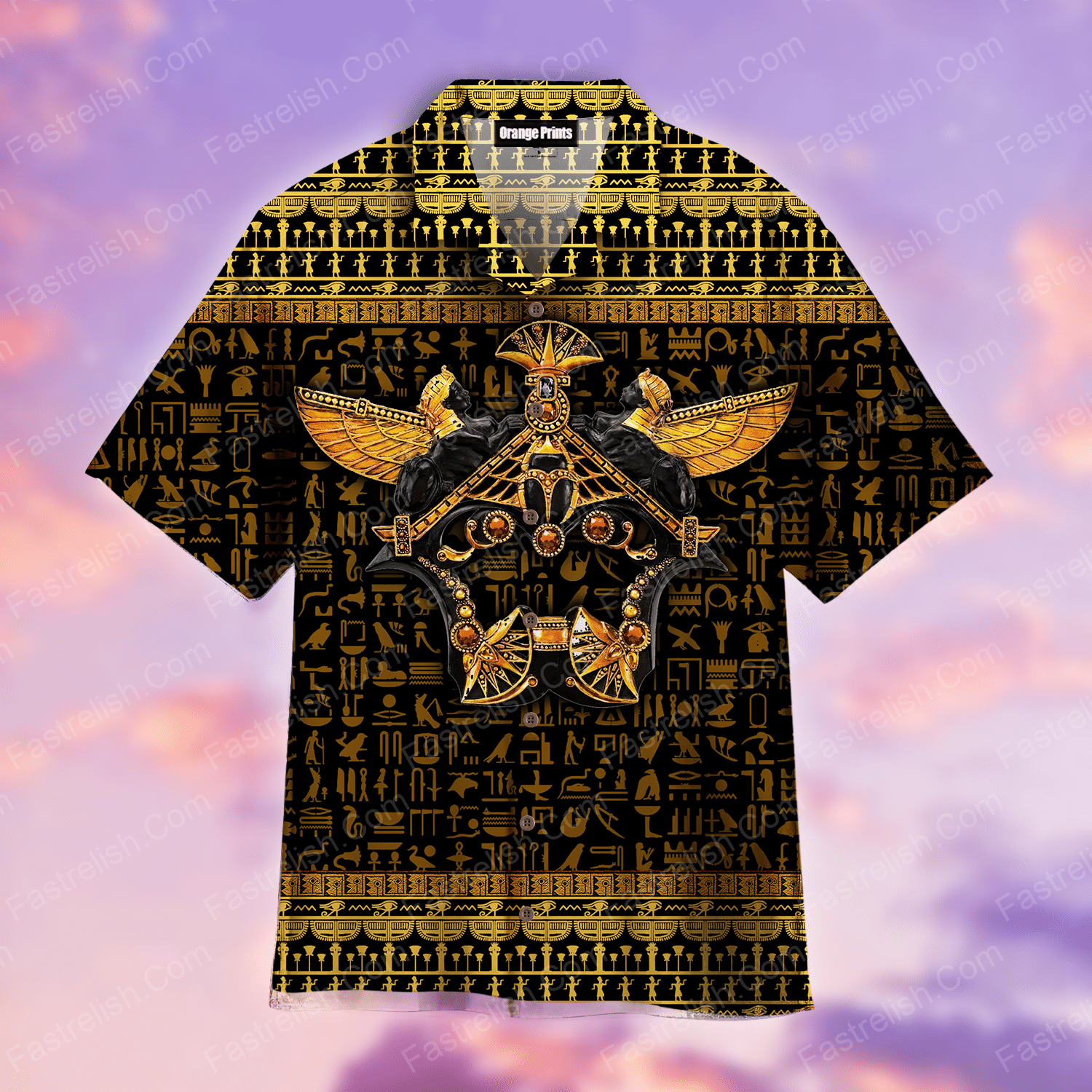 Ancient Egypt Scarab Beetle Golden Aloha Hawaiian Shirt | WT5418