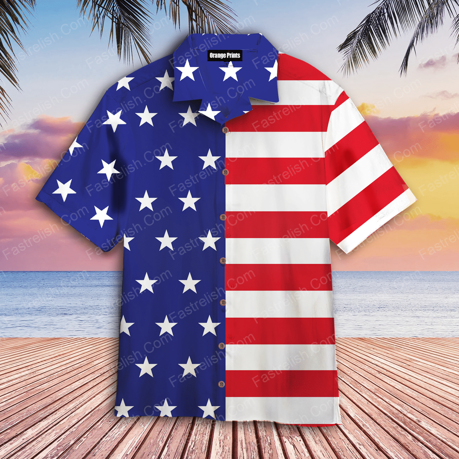 American Flag Aloha Hawaiian Shirt | HW5712