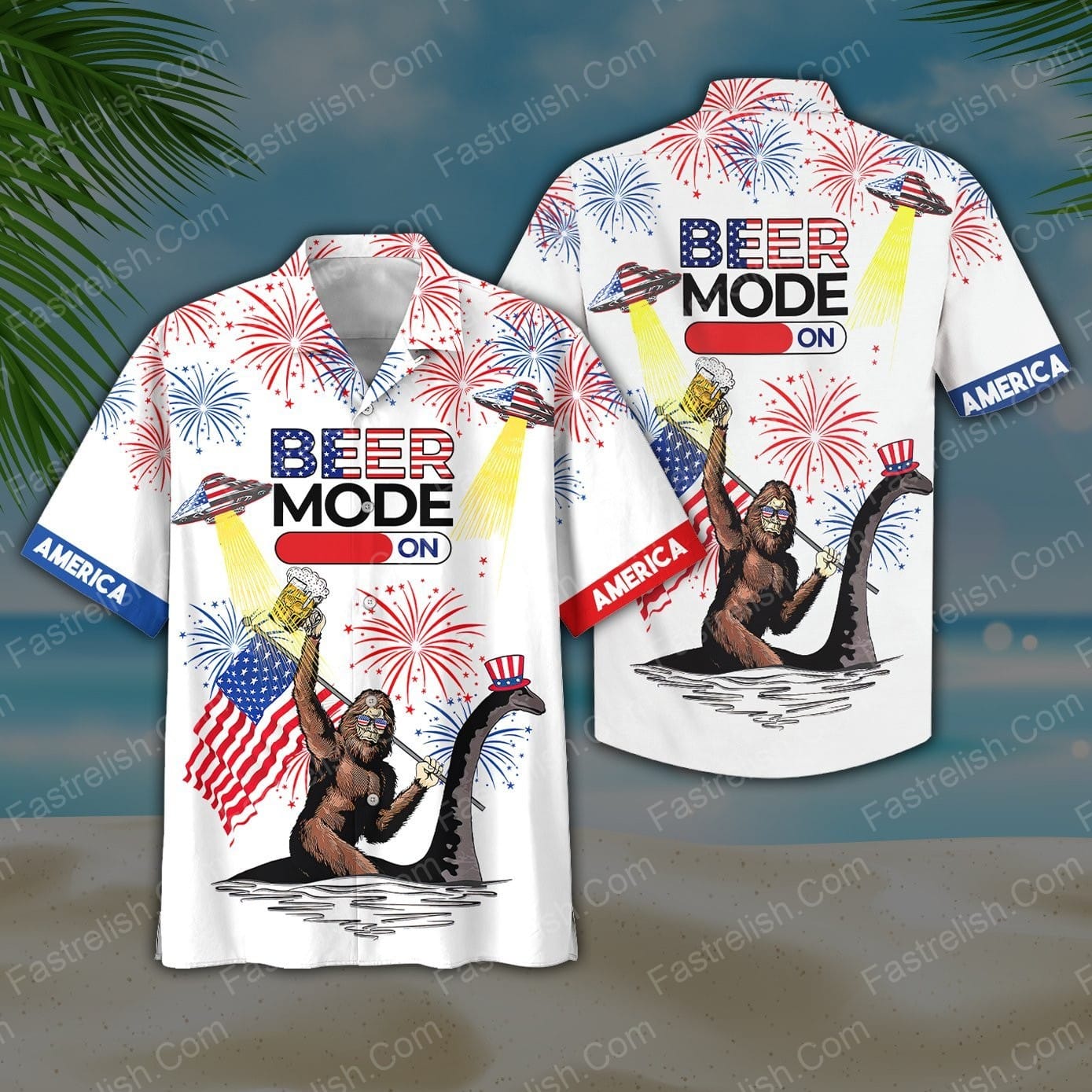 America Bigfoot Beer Mode On Aloha Hawaiian Shirts HW7120