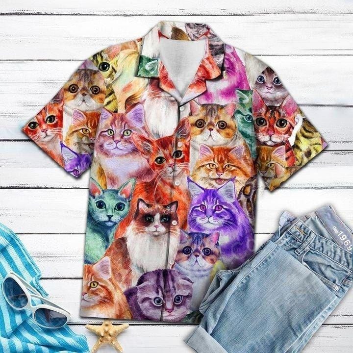 Amazing Colorful Cats Aloha Hawaiian Shirts HL2928