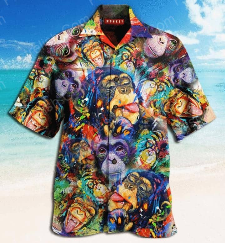 Amazing Colorful Art Gorillas Hawaiian Shirt | For Men &amp; Women | HW3161