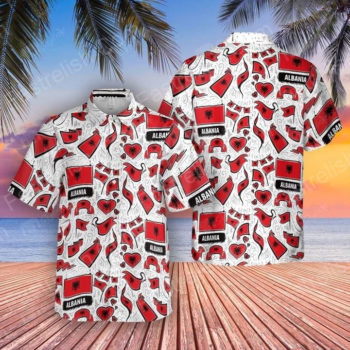 Albania Flag Aloha Hawaiian Shirts HW8543