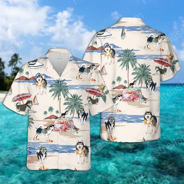 Alaskan Malamute Summer Beach Hawaiian Shirt | For Men &amp; Women | HL2188