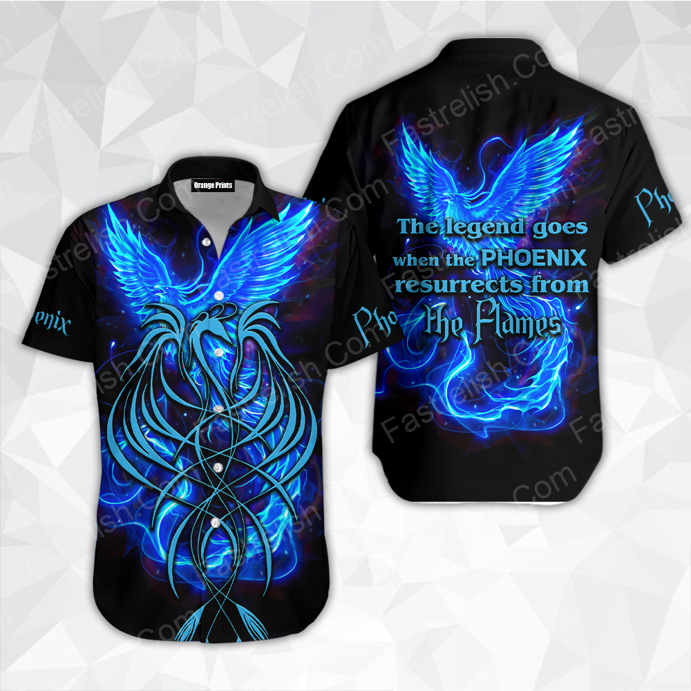 Royal Blue Phoenix Tattoo Hawaiian Shirts WT5678