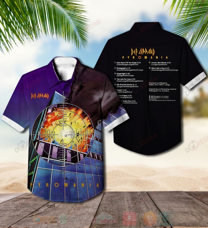 Def Leppard Pyromania Hawaiian Shirt