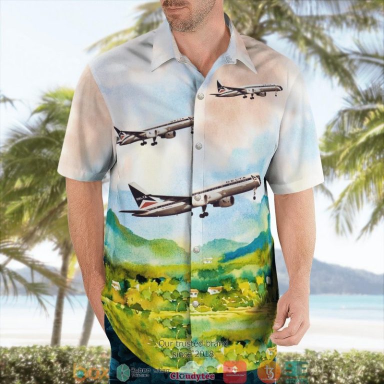 Delta Air Lines Boeing 757 232 Farm Hawaiian Shirt