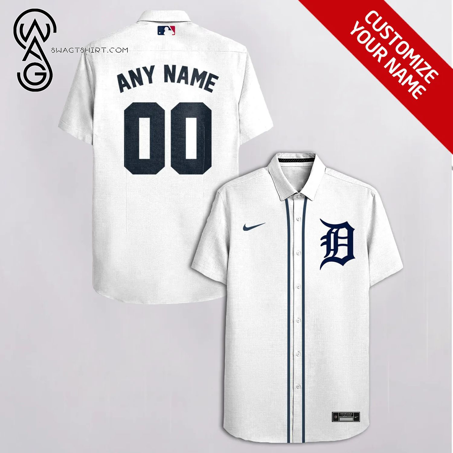 Detroit Tigers Major League Baseball Full Printing Personalized Hawaiian Shirt