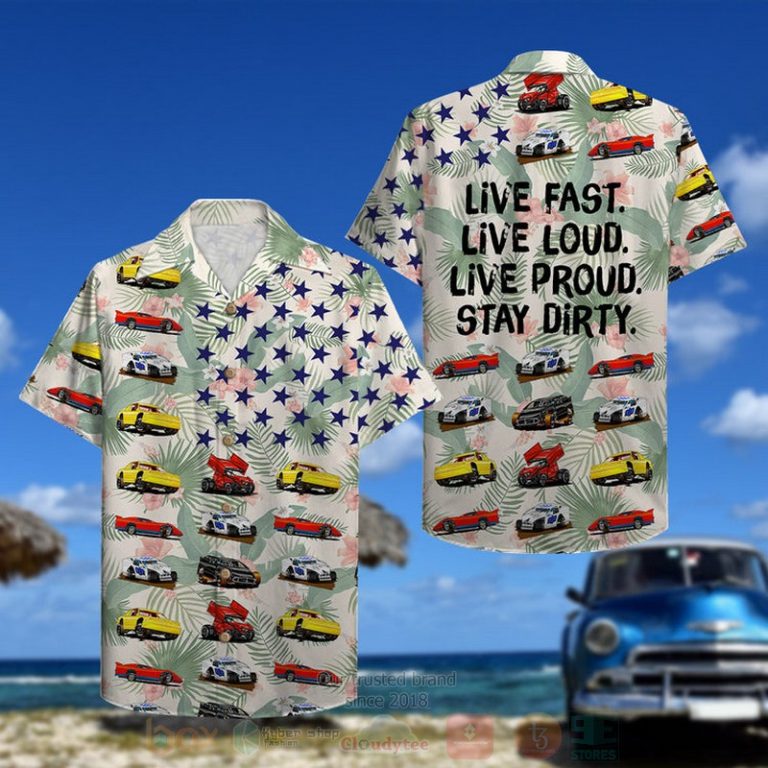Dirt Track Racing Live Proud Stay Dirty American Dirt Track Car Hawaiian Shirt
