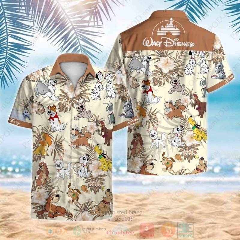 Dogs Disney Short Sleeve Hawaiian Shirt