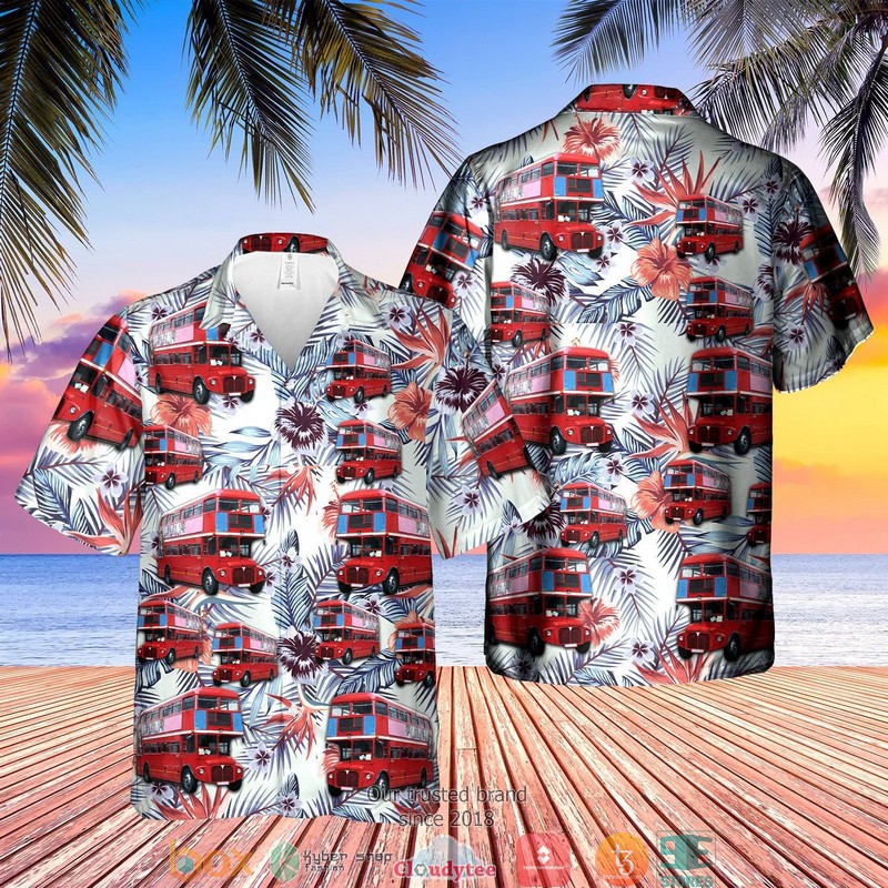 Double Decker Bus Routemasters Short Sleeve Hawaiian Shirt Short