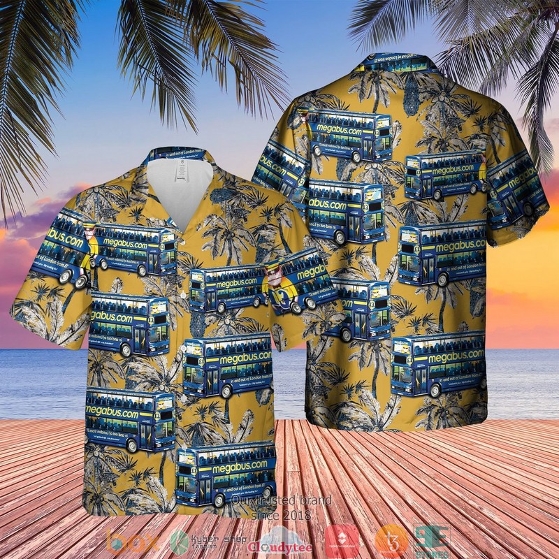 Double Decker Megabus Short Sleeve Hawaiian Shirt Short