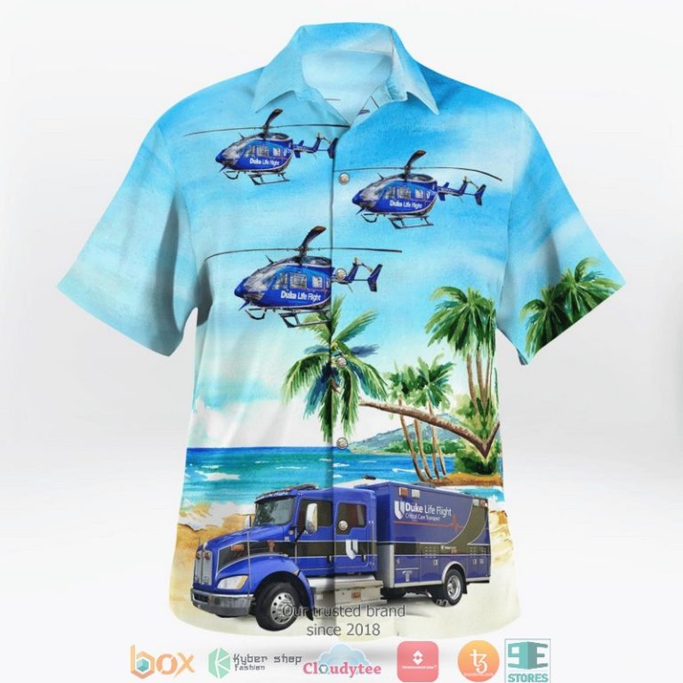 Durham North Carolina Duke Life Flight Ambulance And Ec 145 Helicopter Hawaii 3D Shirt